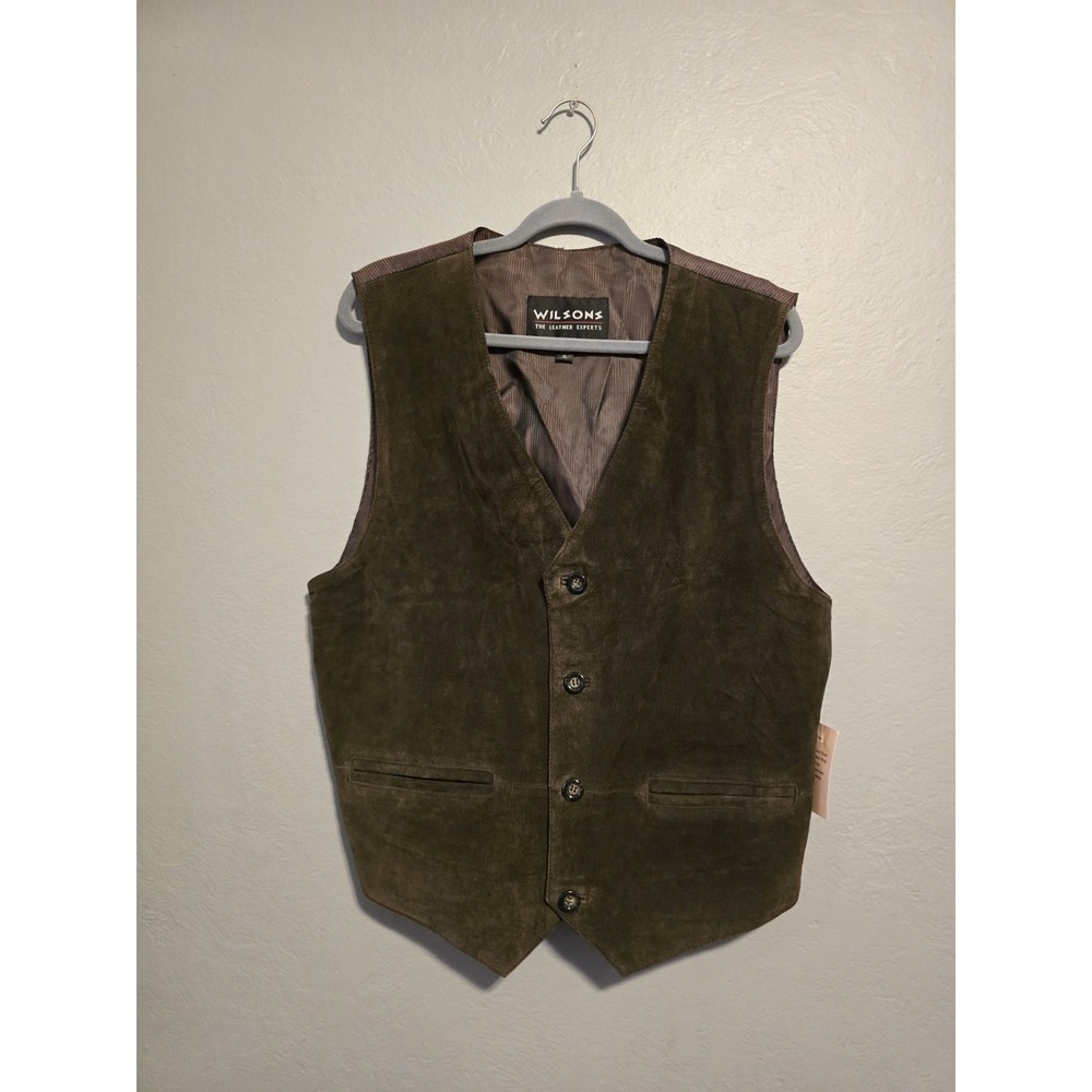 NWT Vintage Wilsons Leather Men Brown Vest Motorcycle Biker Western Cowboy Sz XL